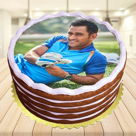 MS Dhoni Chocolate Photo Cake