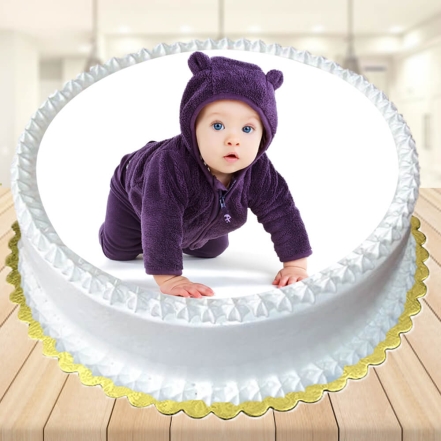 Soft Baby Photo Cake