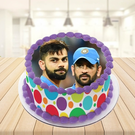 Dhoni Kolhi Vanilla Photo cake
