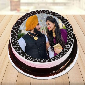 Black Forest Couple Photo Cake