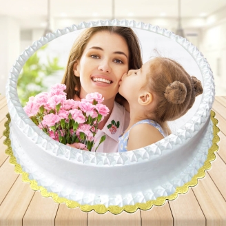 Vanilla Photo Cake For My Lovely Mom