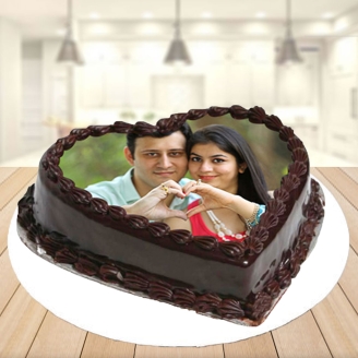 Sweet Heart Choco Photo Cake