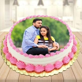 Vanilla Strawberry Photo Cake