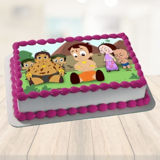 Chhota Bheem Family Photo Cake