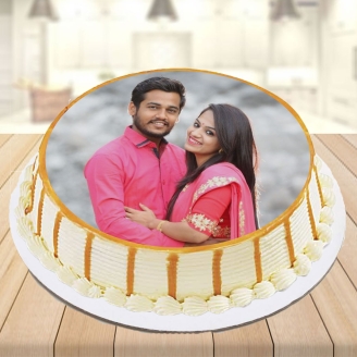 Butterscotch Round Photo Cake