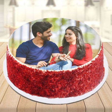 Cute Lovers Photo Cake