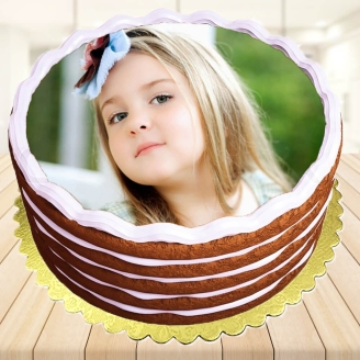 Sweet Girl Chocolate Photo Cake