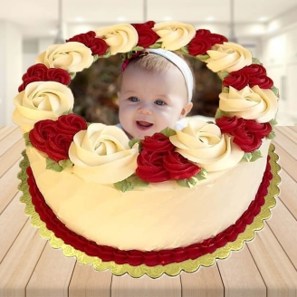 Decorative Butterscotch Photo Cake