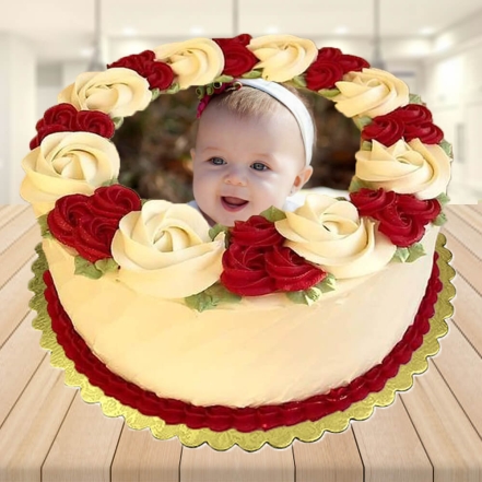 Decorative Butterscotch Photo Cake