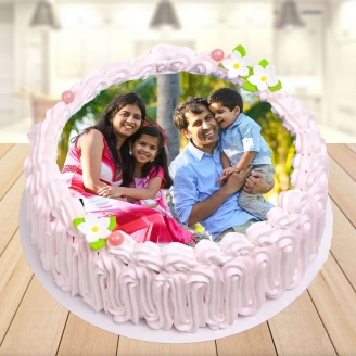 Happy Family Photo Cake