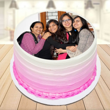 Lovely Sisters Family Photo Cake