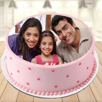 Strawberry Photo Cake For My Family