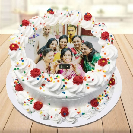 Vanilla Family Photo Cake
