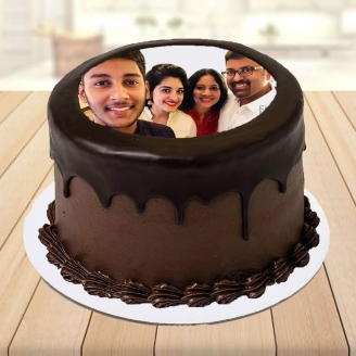 Chocolate Creamy Family Photo Cake