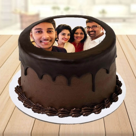 Chocolate Creamy Family Photo Cake