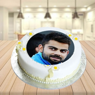 Virat Kohli Vanilla Photo Cake
