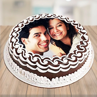 Couple Chocolate Photo cake 