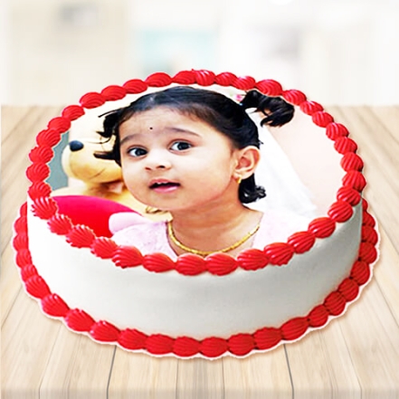 Cute Vanilla Photo Cake