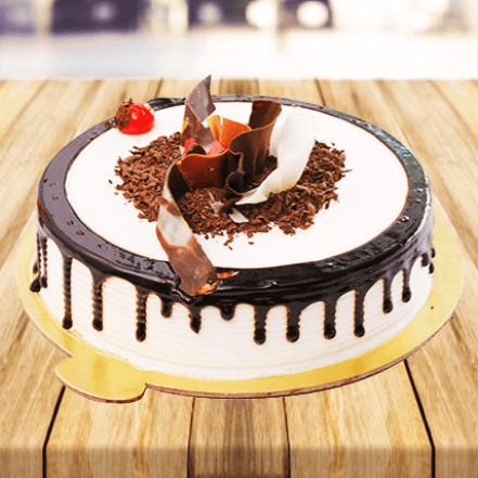 Decorated Chocolate Vanilla Cake