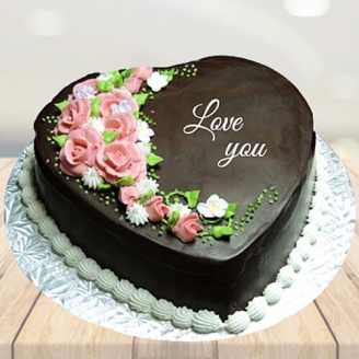 Heart Shape Dark Chocolate Cake