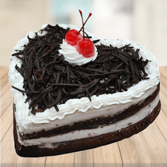 Creamy Black Forest Heart Cake