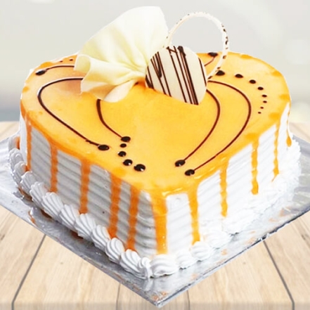 Pineapple Heart Shape Cake