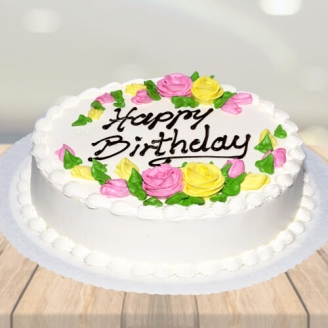 Decorated Vanilla Cake