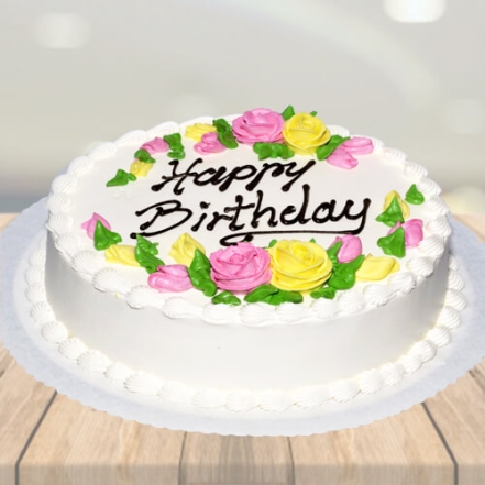 Decorated Vanilla Cake