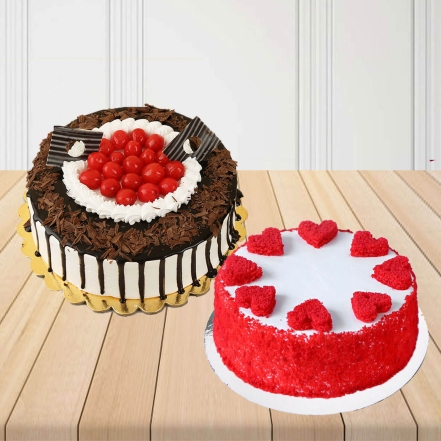 Black Forest and Red Velvet Cakes