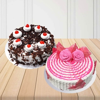 Black Forest and Strawberry Cakes