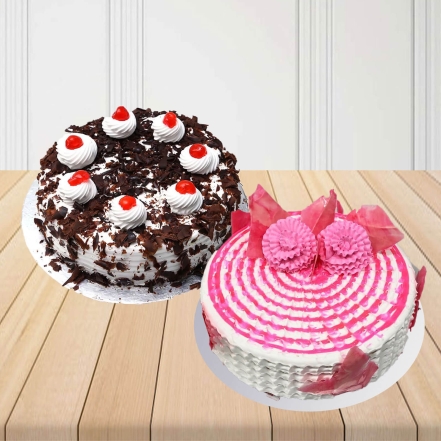 Black Forest and Strawberry Cakes