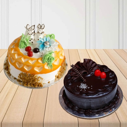 Butterscotch and Chocolate Cakes