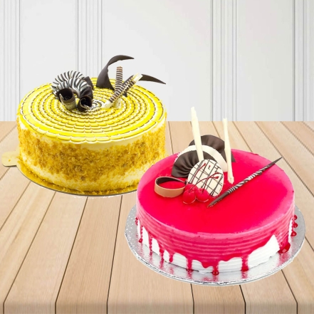 Butterscotch and Strawberry Cakes