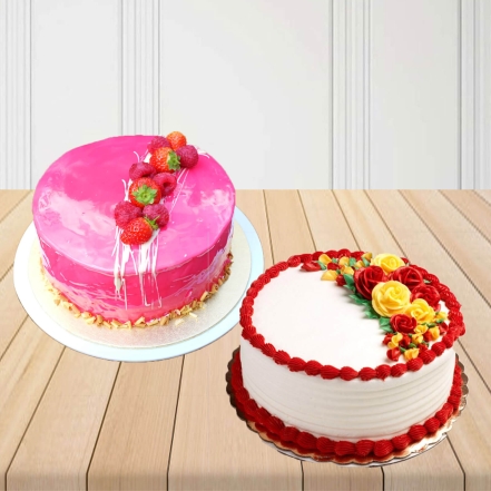 Strawberry and Vanilla Cakes