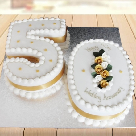 50th Golden Anniversary Cake