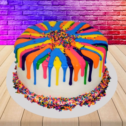 Holi Special Rainbow Cake