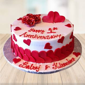Sweet Heart Anniversary Cake