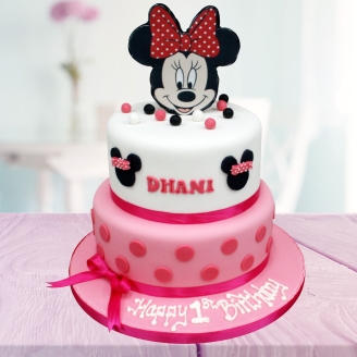 Minnie Mouse 2 Tier Fondant Cake
