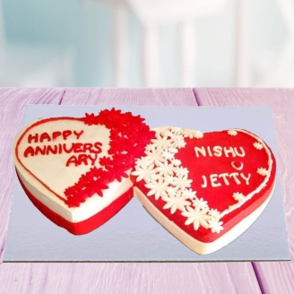 Twin Heart Strawberry Cake