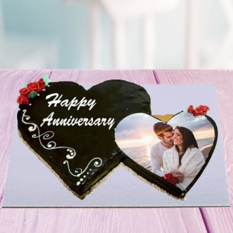 Twin Heart Chocolate Cake