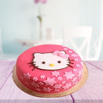 Sweet Hello Kitty Fondant Cake