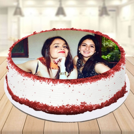 Best Friends Red Velvat Photo Cake