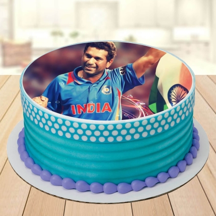 Sachin Tendulkar Delicious Photo Cake