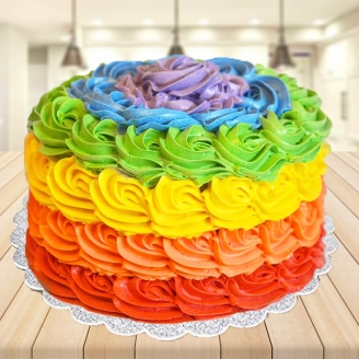 Creamy Rainbow Cake