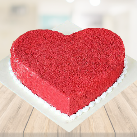 Lovely Heart Shape Red Velvet Cake