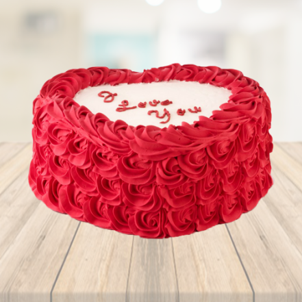 Heart Shape Rose Cake