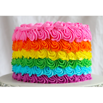 Rainbow Color Rose Cake