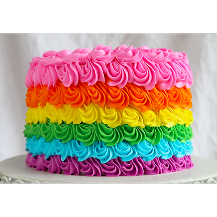 Rainbow Color Rose Cake