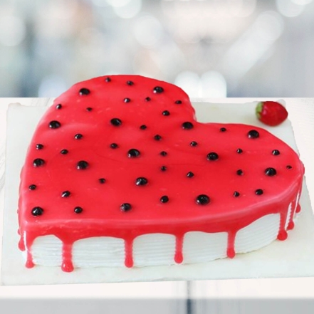Strawberry Heart Shape Cake