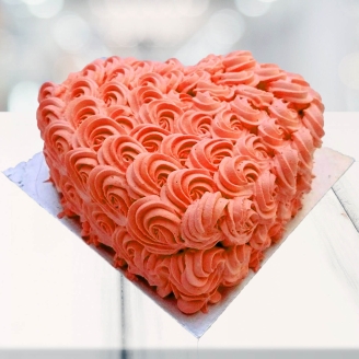 Gorgeous Heart Shape Rose Cake